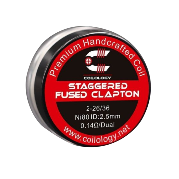 Handmade Staggered Fused Clapton Coil, Ni80, 2 Stk.
